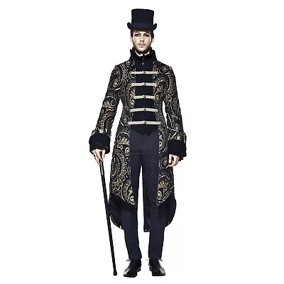 Adult Men's Steampunk Victorian Gothic Vampire Halloween Costume Coat Jacket • $155.01