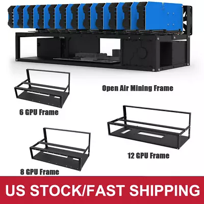 6 8 12 GPU Mining Rig Open Air Frame Miner Case • $21.99