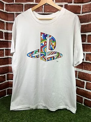 $15 • Buy RARE Playstation X Ripple Junction Tribal Multicolor Official 2018 T-Shirt L