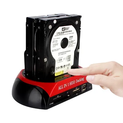 HDD Docking Station 2.5  /3.5  SSD IDE SATA Clone USB Hard Drive W/Card Reader • $33.83