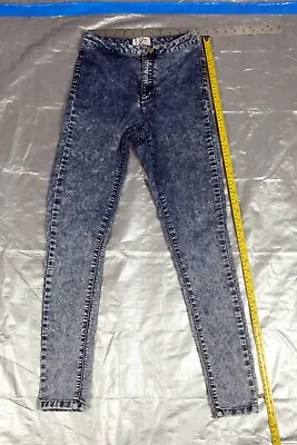 Stonewash Skinny Blue Stretch Jeans Tight UK Size 10 24inch Inside Leg • £2.99