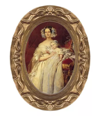 Victorian Mother & Child Miniature Dollhouse Art Picture 8078 • $10.95