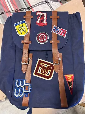 WDW Navy Blue Vintage Patch Backpack Mickey Mouse Bag • $35