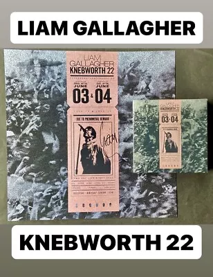 Hand Signed Art Card LIAM GALLAGHER - KNEBWORTH 22 - DELUXE CD Album + COA • £75.50