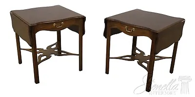 L56995EC: Pair BAKER Chippendale Mahogany Pembroke Tables • $1595