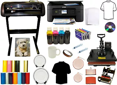 Vinyl Cutter Plotter 28 1000g Wireless Sublimation Printer 5in1 Combo Heat Press • $929.99