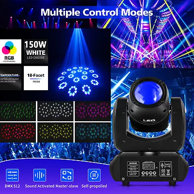 £100.99 • Buy 150W LED Beam Gobo Moving Head Stage Light 18 Prism DMX Disco DJ Party Lighting
