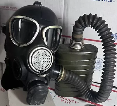 Vintage Soviet Russian Military Pmk-2 Gas Mask W/ Ext Hose & Filter Pmk 2 !-= • $69.86