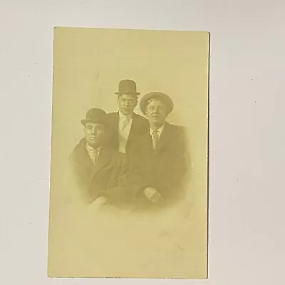 Three Men In Suits And Hats C1900’s RPPC UNP VTG  • $8