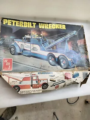 Vintage AMT #T522 Peterbilt Wrecker Tow Truck 1/25 Model Kit / Read Description • $29.95