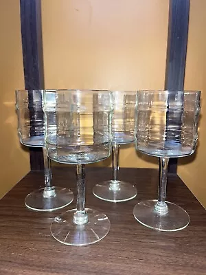 West Virginia Glass Company Specialty Bamboo Cocktail Liquor Glasses  Set Of 4 • $46