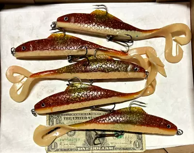 4 Ct. Soft Plastic Muskie Musky Baits Pike Snook Tarpon Swimbaits Lures • $12