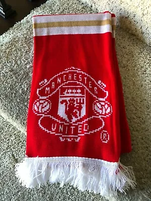 MANCHESTER UNITED Chivas Red White Vintage Scarf Football Soccer NEW Made In UK • $10