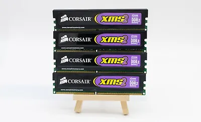 Corsair XMS2 4GB (4x1GB) 675 MHz DDR2-675 PC2-5400U RAM CM2X1024-5400C4 • £14.99