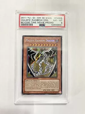 Yugioh! Malefic Rainbow Dragon - YMP1-EN005 - Secret Rare - 2011 Graded PSA 8 • $65