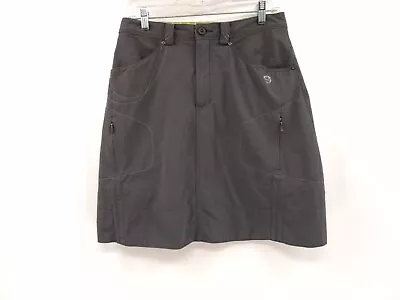 MOUNTAIN HARDWEAR Skirt Women's 6 Gray Outdoors Zip Button Pockets Stretch • $15.95