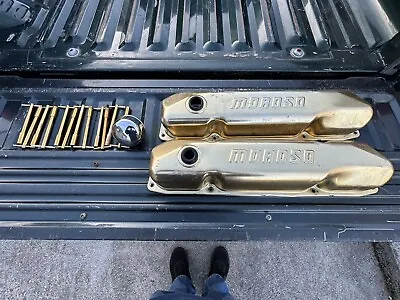 Vintage Moroso Gold Valve Covers Big Block Mopar Chrysler Dodge Plymouth 383 440 • $300