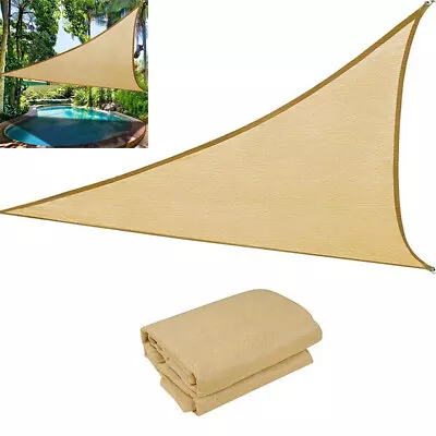 Sun Shade Sail 10' X 10' X 10' Triangle Sand Outdoor Canopy Patio Lawn Yard • £11.77