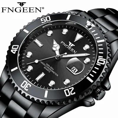FNGEEN Mens Watches Luxury Men Analog Quartz Watch Fashion Military Stainless St • £14.99