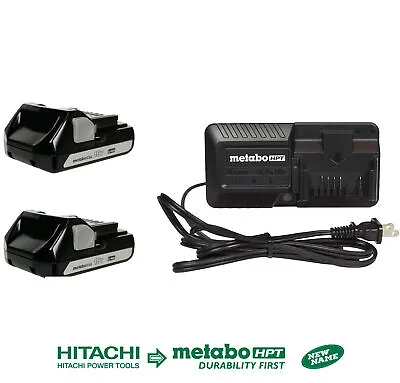 METABO HPT Hitachi UC18YKSL 18 Volt Charger & (2) BSL1815 18V Li-Ion Battery Kit • $52.99