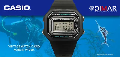 £389.73 • Buy Vintage Casio W-200   Aka Marlin   QW.108 Japan,WR.100m. Year 1984. Alarm Chrono