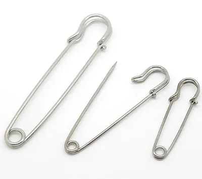 Small Large Metal Kilt Pin Shawl Scarf Brooch Safety Knitting Stitch Holder Pins • £2.29