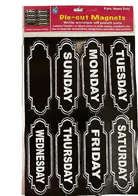 ASHLEY PRODUCTIONS Chalkboard Days Of The Week Die-Cut Magnets  • $12.99