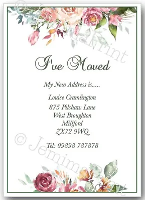 Personalised I've Moved Cards Change Of Address New Home House Floral X10 B7 • £3.85