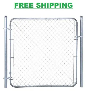 Chain Link Fence Gate Galvanized Metal 6 X 5 Ft. Adjustable Single Walk-Through • $136.89