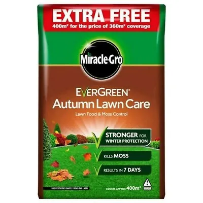 £25.99 • Buy Miracle-Gro Evergreen Autumn Lawn Grass Care Feed Food Moss Killer 400m2 14kg