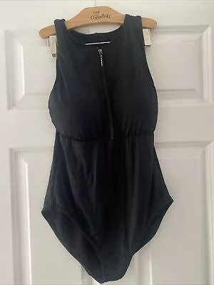 MARKS & SPENCER M&S Goodmove Zipped SWIMSUIT SIZE 12 Padded SWIMWEAR Worn Once • £13.50