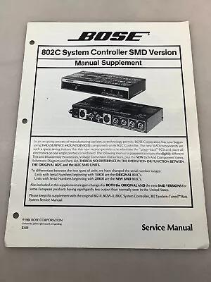 Bose 802C Original Service Manual From Bose Free Shipping • $9