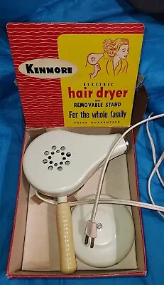 Vintage Kenmore Electric Hair Dryer 559.8312 With Box And Stand Hot Cold WORKS!! • $43.99