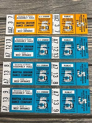 Vintage Martha Graham Dance Company March 13 1968 Lot Ticket Stub Unused • $29.99