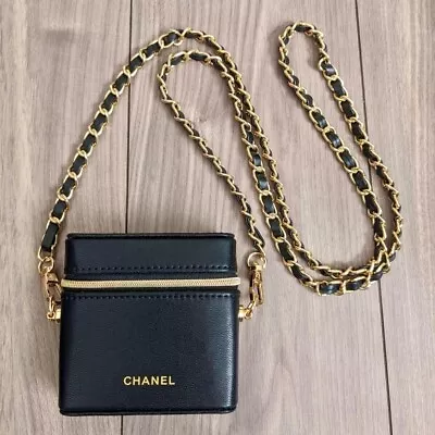 CHANEL Novelty Pouch Lip Case Limited Pouch Black 9×9×2.5cm New With Chain • $109.99