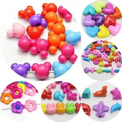 Craft DIY Mixed Bubblegum Color Various Shape Flower Mouse Charm Beads Jewelry • $3.32