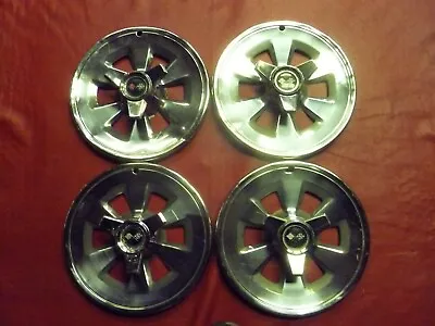 Vintage 1965 Chevy Corvette 15  Three Bar Spinner Hubcaps Wheel Covers • $50