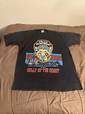 VTG NYC Housing Police Dept. Belly Of The Beast Graphic T-Shirt Size Large RARE • $135