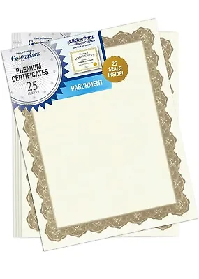 Geographics Optima Gold Blank Award Certificate Paper With Gold Foil Seals • £9.65