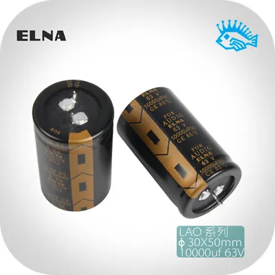 ELNA 10000UF 63V10000uF FOR AUDIO 30*50mm Audio Filter Electrolytic Capacitor • $7.01