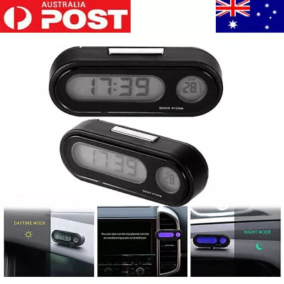 2 In 1 LCD Car Boat Dashboard Digital Time Clock Thermometer With Backlight AU • $9.99