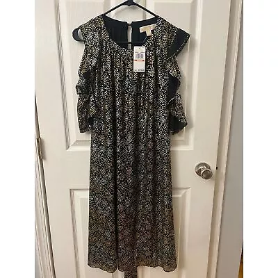 Michael Kors Black/Silver/Gold Dress With Belt Size 2X • $27.50