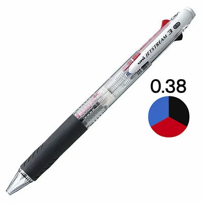 Uni Jetstream 3 Colors Ballpoint Multi Pen 0.38mm Body Color Transparent • $9