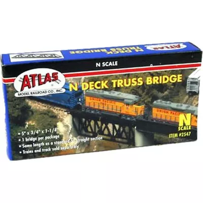 Atlas N Scale ~ New 2024 ~ Code 80 ~ Deck Truss Bridge 5″ ~ Black ~ 2547 • $6.97