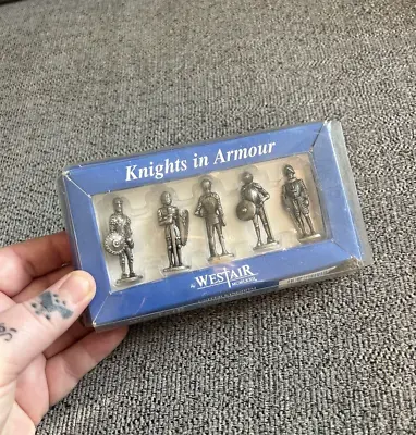 Westair Knights In Armor Miniature Pewter Figurines - Role Playing - Pack Of 5  • $12.62