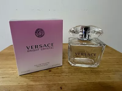 Versace Bright Crystal Empty 6.7oz Perfume Bottle & Box Italy • $19.99