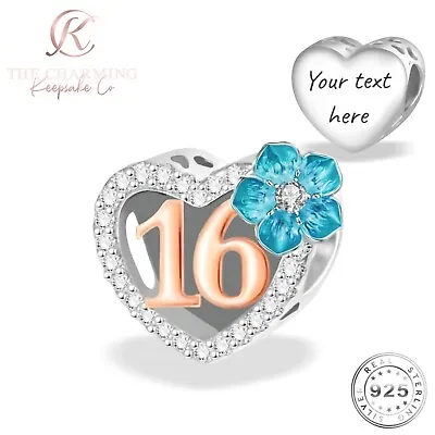 16th Birthday Charm Genuine 925 Sterling Silver -Personalised / Engraved • £19.99