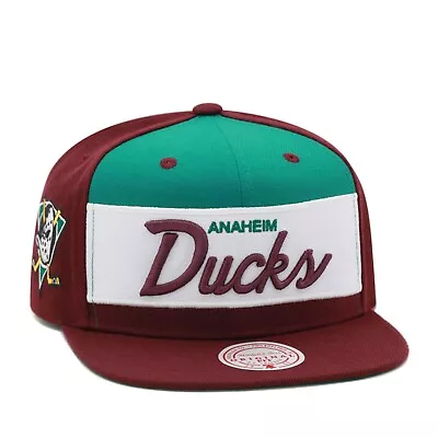 Mitchell & Nessd Anaheim Mighty Ducks NHL Vintage Snapback Hat Cap - Burgundy • $39.90