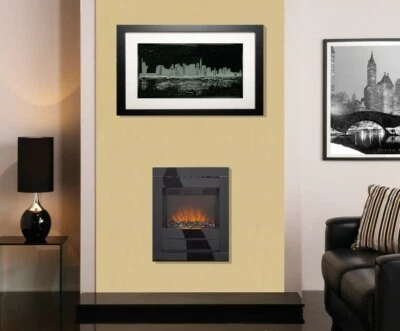 £339.49 • Buy Electric Fire Wall Mounted Inset Black Glass Coal Flame Remote Control Bnib