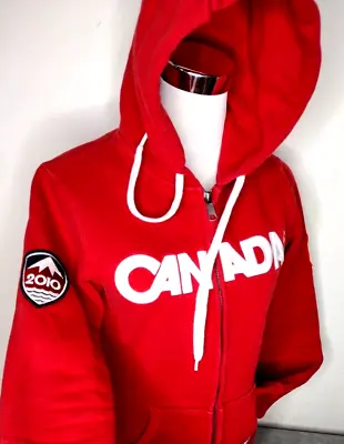 2010 Olympics CANADA Hudson's Bay Hooded Jacket Women's Sz Small Made In Canada • $35.88